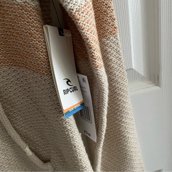 Rip Curl Block Party Beige Poncho Hoodie - Picture 6 of 8